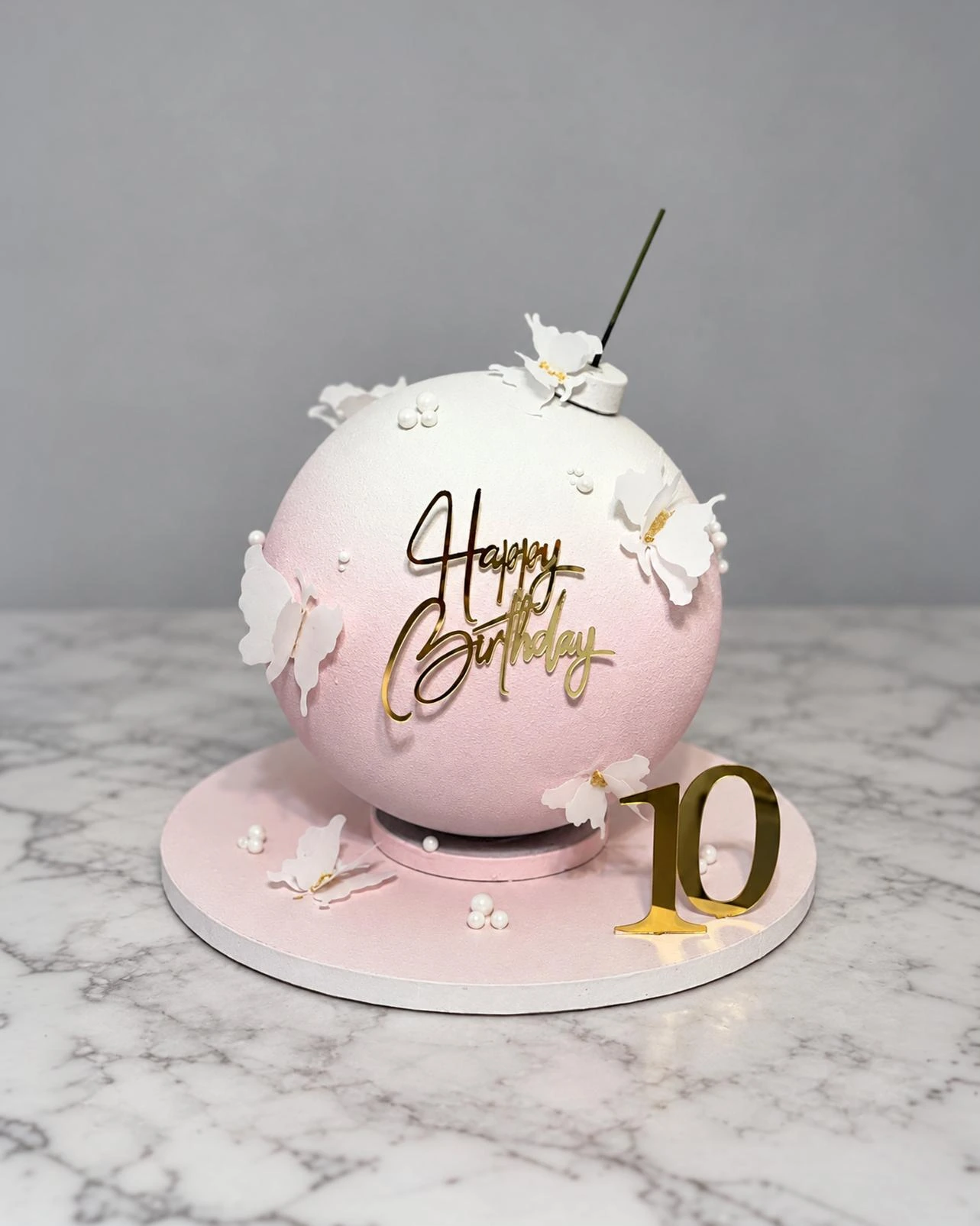 Blush Birthday Sphere cake